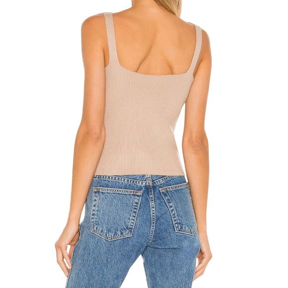 Amuse Society Amita Ribbed Knit Tank Top in Beige NWT - Size L - Picture 2 of 10